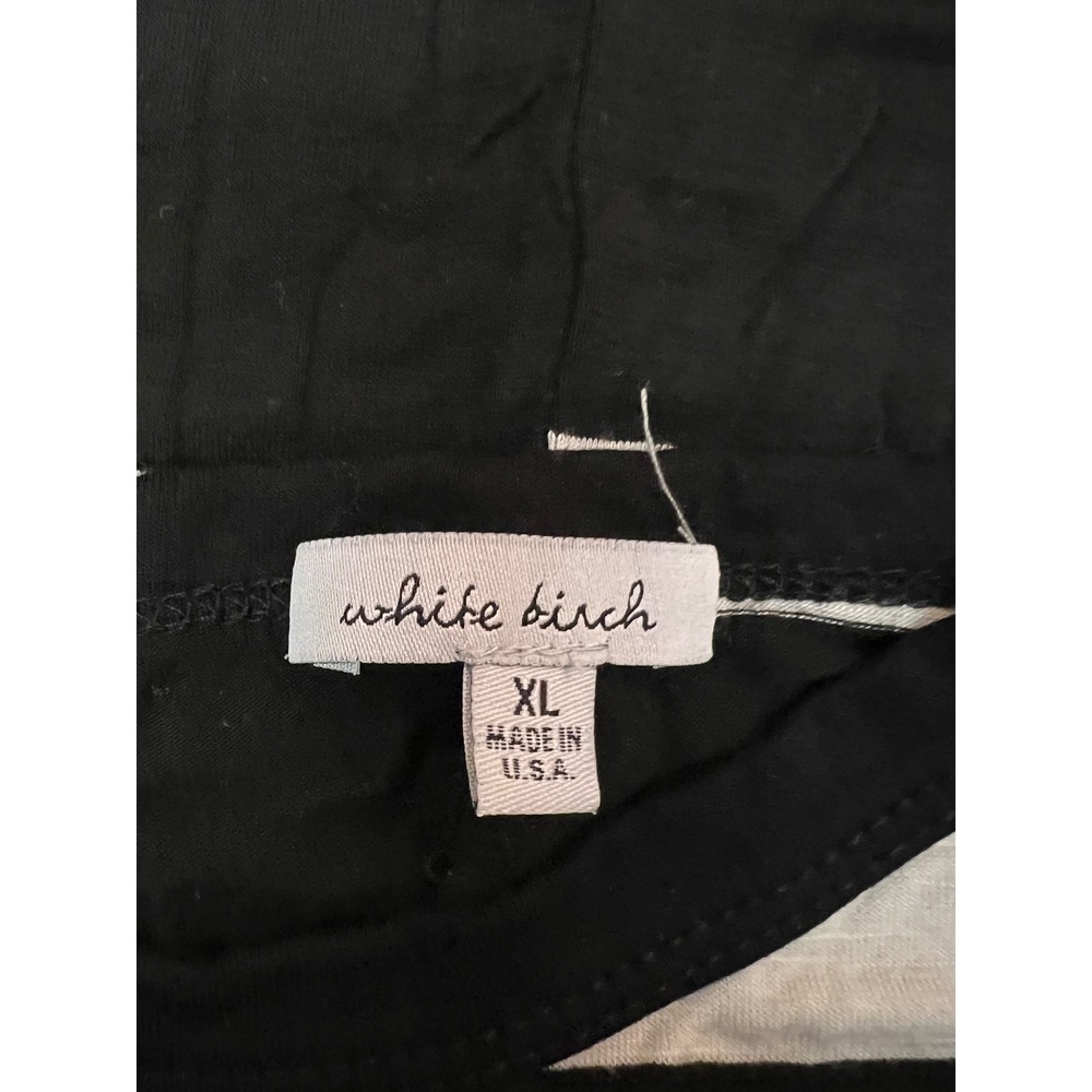 White Birch Striped Maxi Dress XL Mustard Black White Short Sleeve D70426XL - Picture 4 of 5